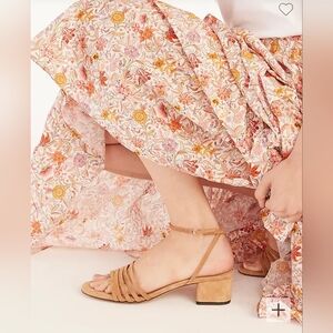 Block-heel multistrap sandals in suede J Crew size 7 womens